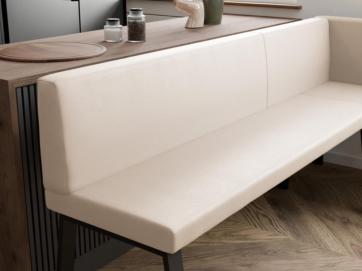 ECKBANK rechts MONO Y Kunstleder glatt, 142/196 cm Beige - Beige, Kunststoff/Textil (142/196cm) - Idohome
