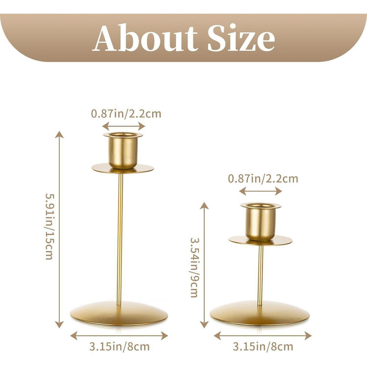 KERZENSTÄNDER 12-teiliges Set Gold 15 cm - Goldfarben, Metall (8/15/8cm)