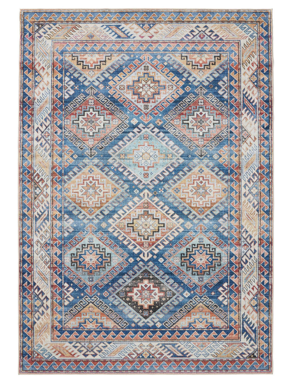 VINTAGE-TEPPICH George waschbar 80x150 cm - Blau, Kunststoff (80/150cm) - benuta