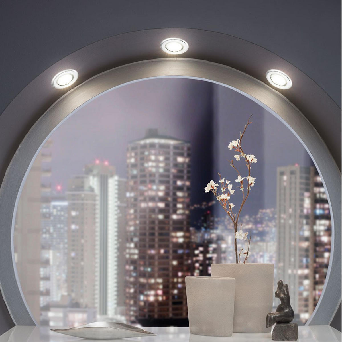 LED EINBAUSTRAHLER Chrom Silber - Silberfarben, Metall (8/8/13.5cm)