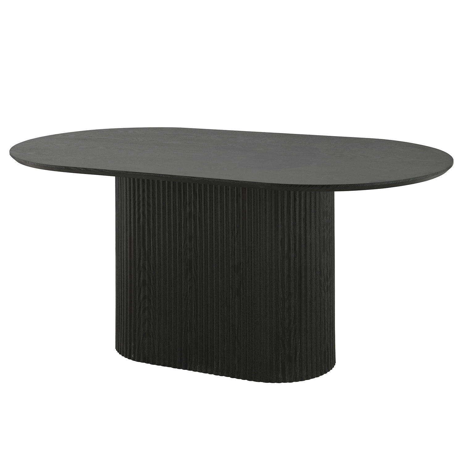 ESSTISCH - oval - Eichefarben/Schwarz, Holzwerkstoff (90/160/75cm) - home24