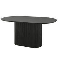 ESSTISCH - oval - Eichefarben/Schwarz, Holzwerkstoff (90/160/75cm) - home24