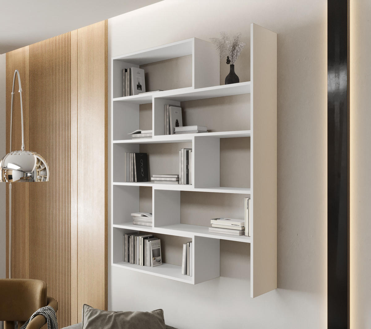 WANDREGAL LK 138 125 x 138 x 24 cmcm aus Holz in Weiß - Weiß, Holzwerkstoff (125/138/24cm) - O-Sofa