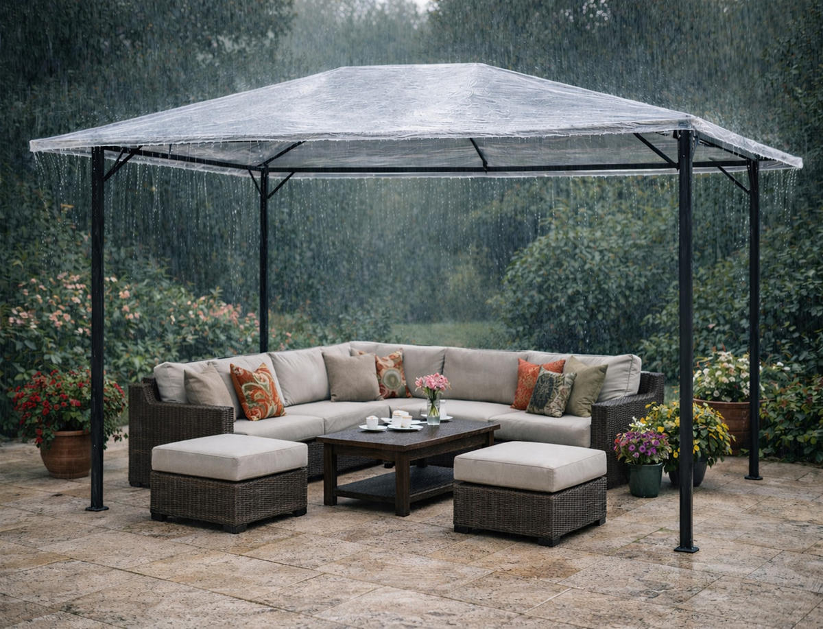 PAVILLON Schutzhaube 3x4m PVC Transparent Nizze - Transparent, Kunststoff (300/1/400cm) - QUICK STAR