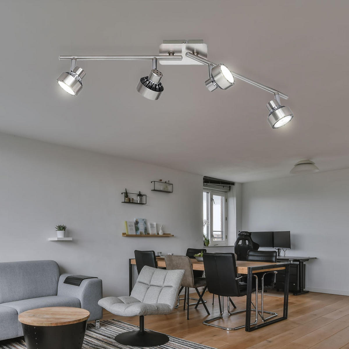 LED DECKENLEUCHTE Metall Silber - Silberfarben, Metall (61/8/14cm) - Wofi