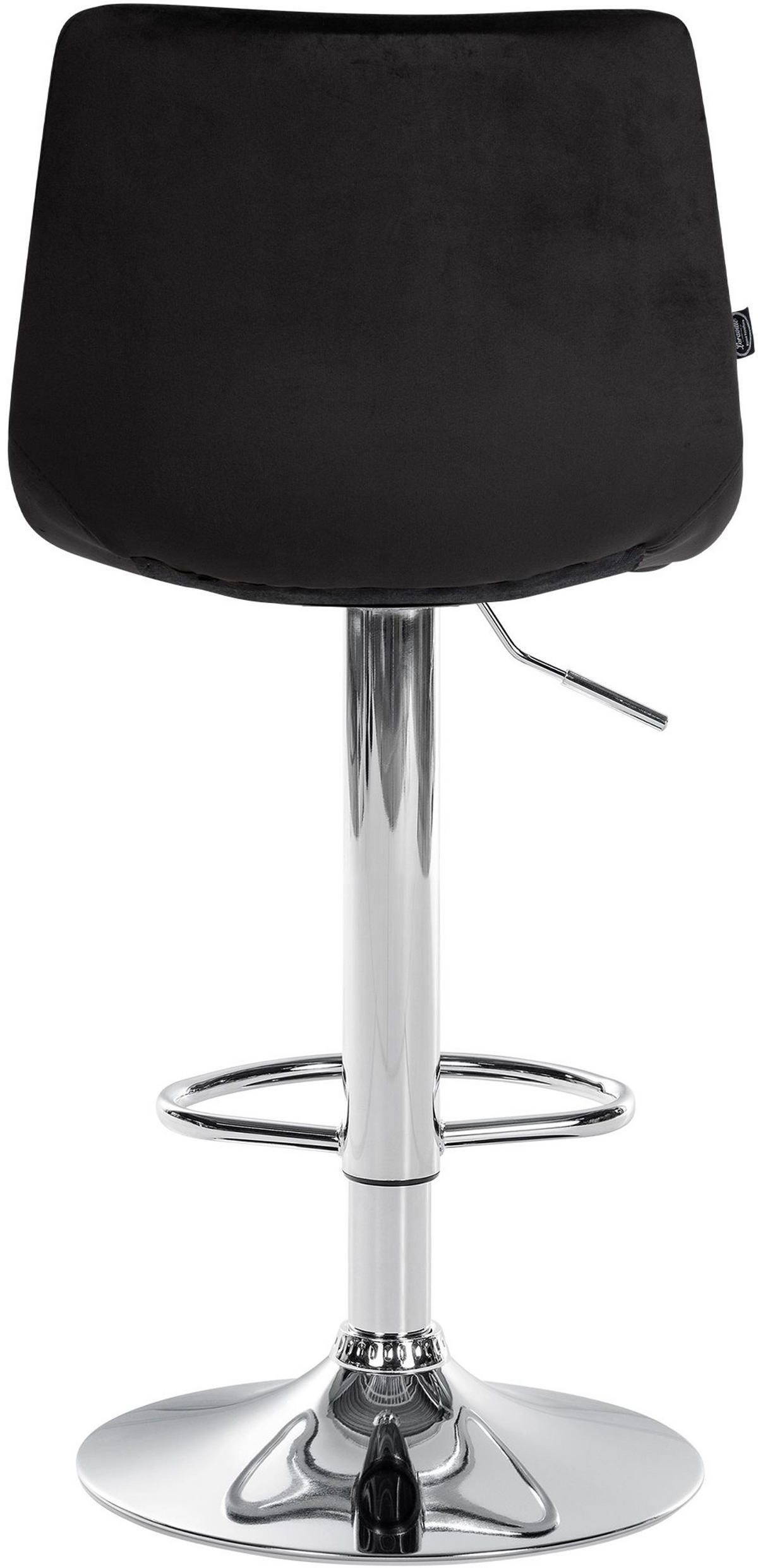 BARHOCKER James Samt chrom schwarz - Chromfarben/Schwarz, Textil/Metall (43/108.5/46.5cm) - TPFLiving