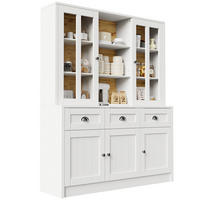 HOCHSCHRANK mit Acryl-Türen und verstellbaren Einlegeböden, 140/38,5/175 cm, Weiß - Weiß, Holzwerkstoff (140/175/38.5cm) - Redom