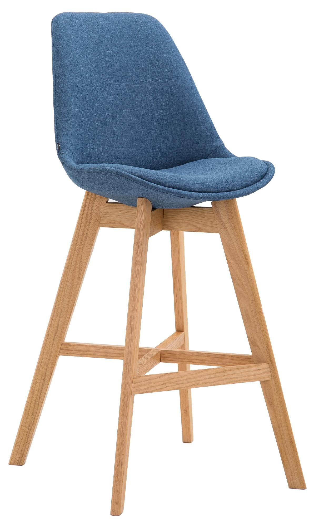 BARHOCKER Cannes Massivholz 112x48x56 cm Blau - Blau, Textil (48/112/56cm) - furnicato