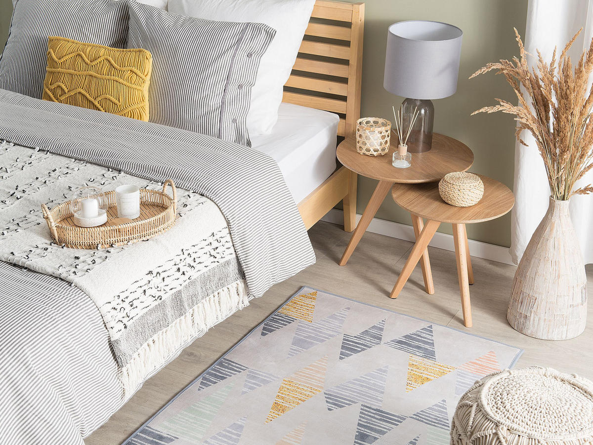 KURZFLOR-TEPPICH Yayla 150/80 cm - Grau, Kunststoff (80/150cm) - Beliani