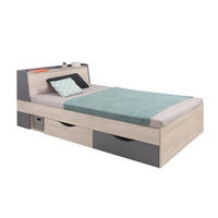 JUGENDBETT DARLA D15 120/200 Eiche/Anthrazit - Anthrazit/Sonoma Eiche, Holzwerkstoff (120/200cm) - Deine Möbel 24