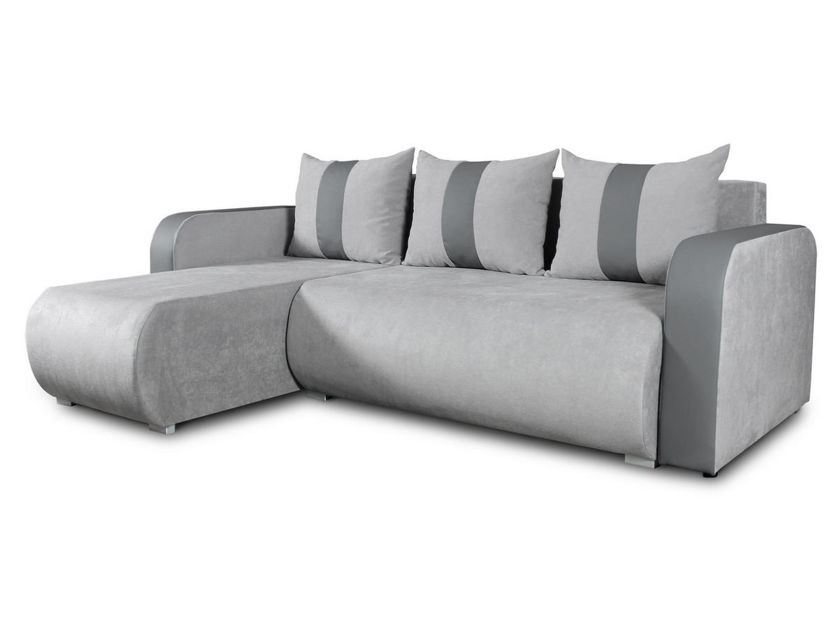 ECKSOFA Rino - Dunkelgrau/Grau, Holz/Textil (230/152cm) - Sofnet