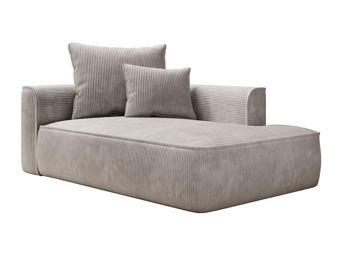 RECAMIERE ohne Schlaffunktion - 1 Person - Stoff, Samt - Beige - - Beige, Textil (180/67/115cm) - Vente-Unique