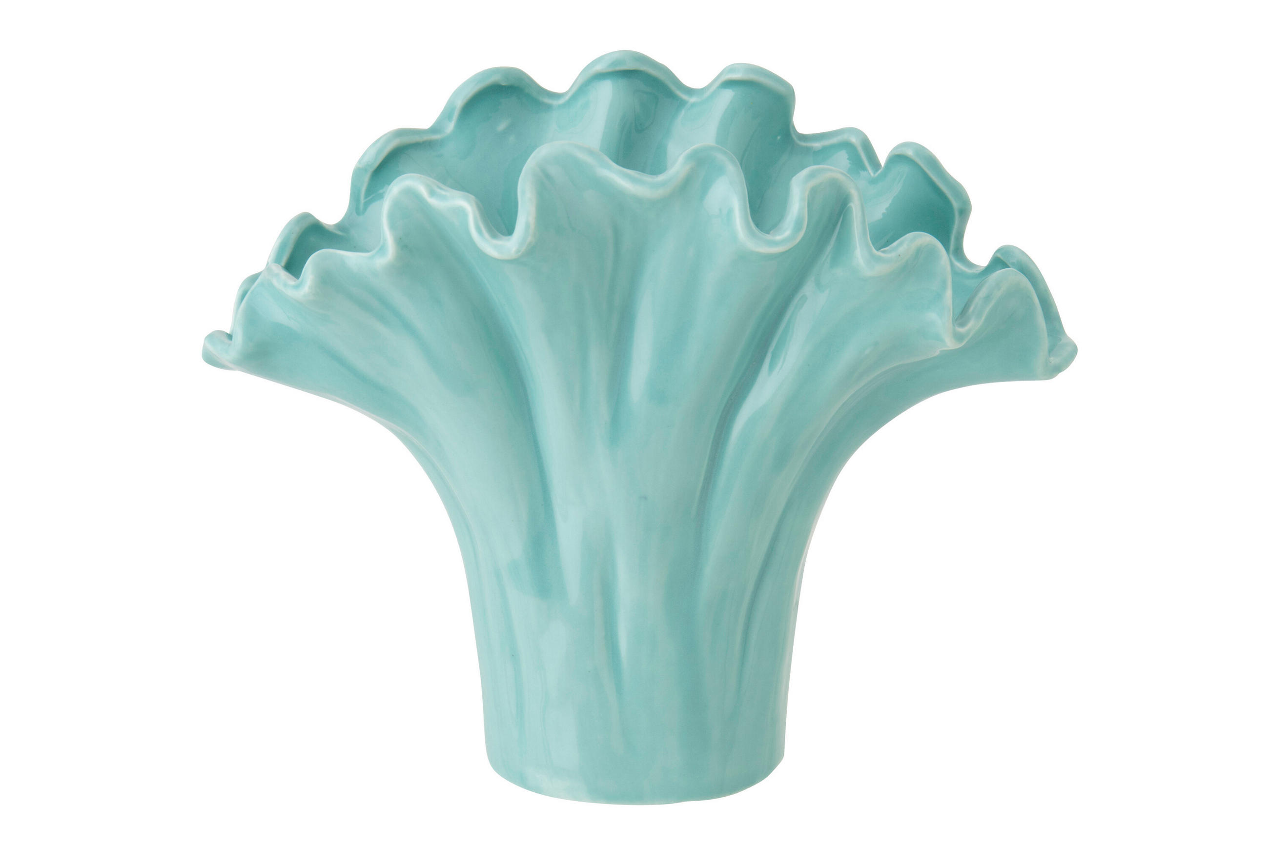 VASE BLUME Grün - Grün, Keramik (19.5cm) - J-Line