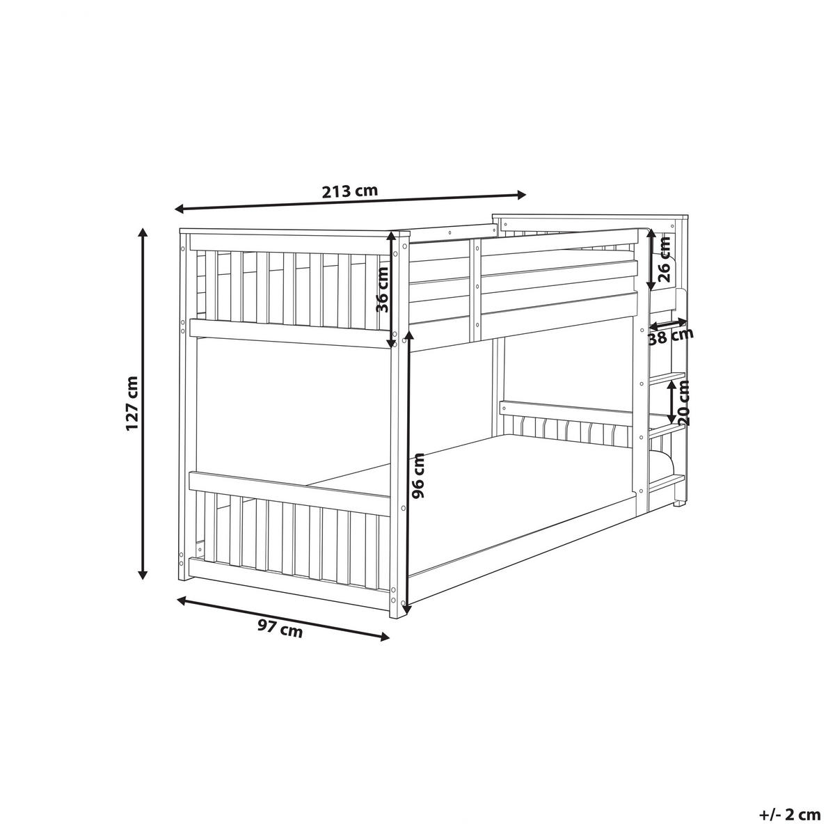 HOCHBETT 90x200 cm Heller Holzfarbton Lazer - Hellbraun, Holz (90/200cm) - Beliani