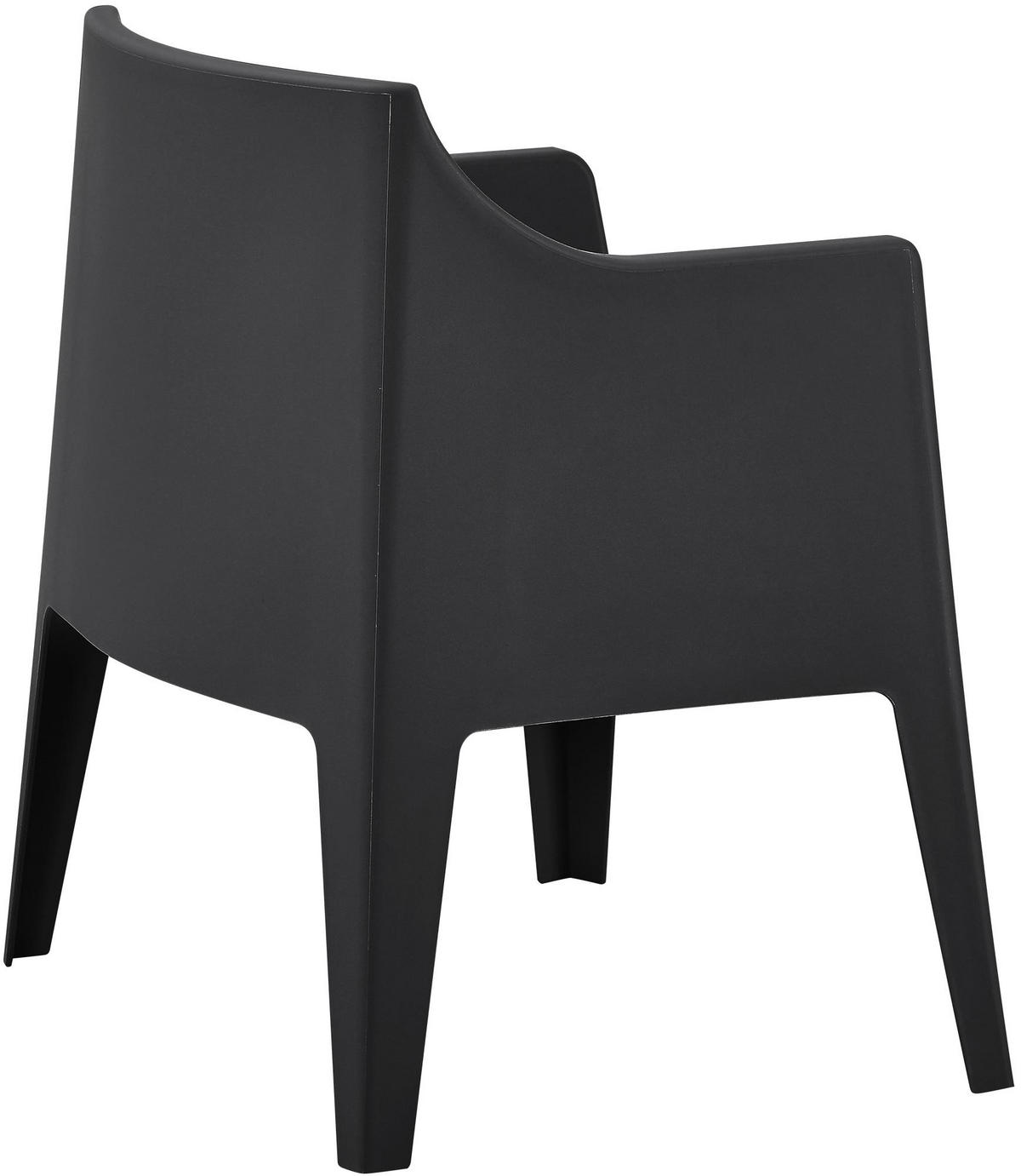 GARTENSTUHL Henri 4er Set 73x57x78cm Kunststoff Schwarz Stapelstuhl - Schwarz, Kunststoff (73/78/57cm) - DELUKE