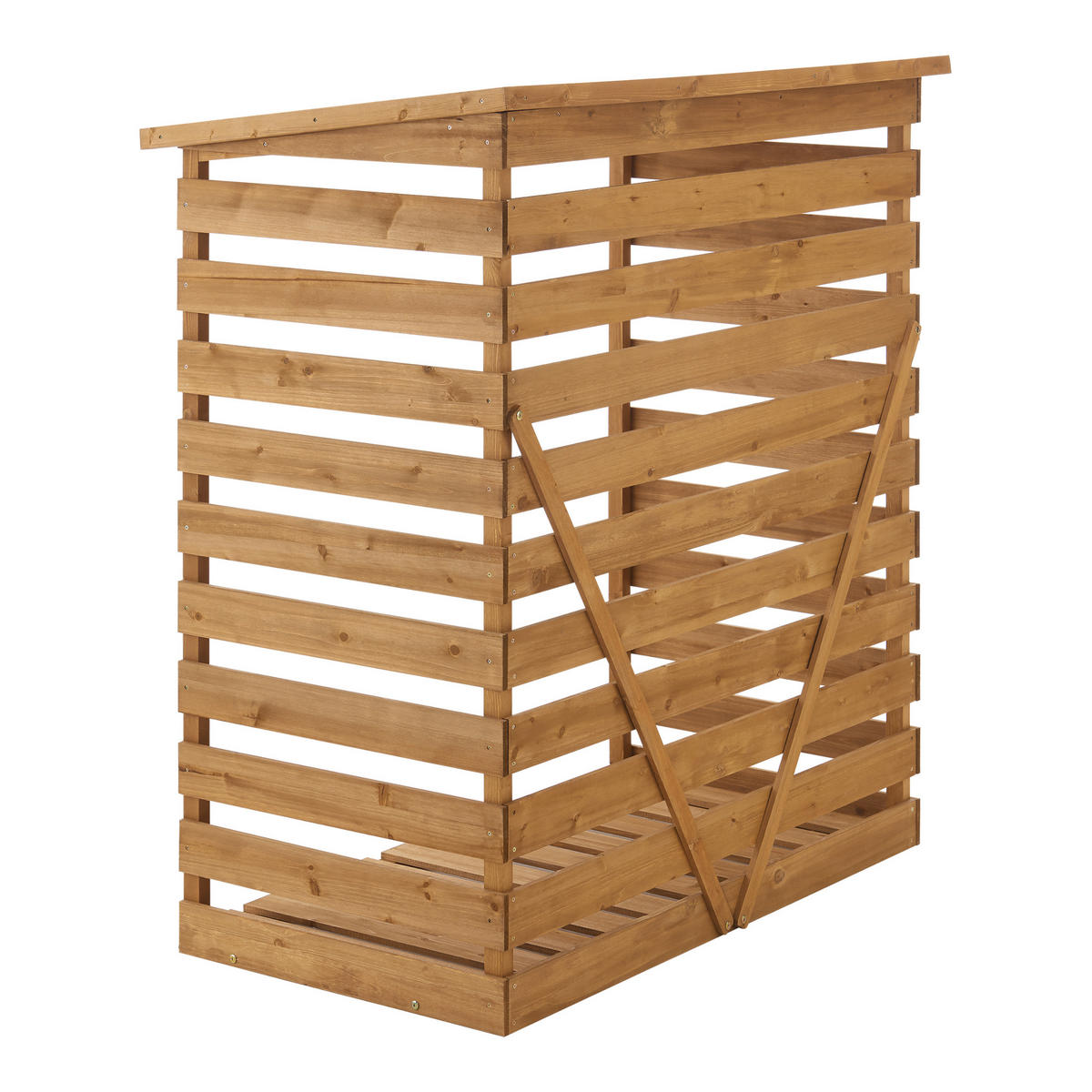BRENNHOLZUNTERSTAND - Naturfarben, Holz (116/123/64cm) - [en.casa]