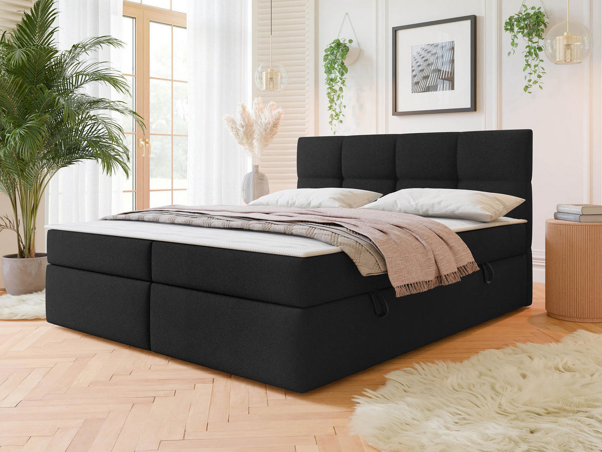BOXBETT Figaro - Schwarz, Holz/Textil (140/200cm) - MIRJAN24