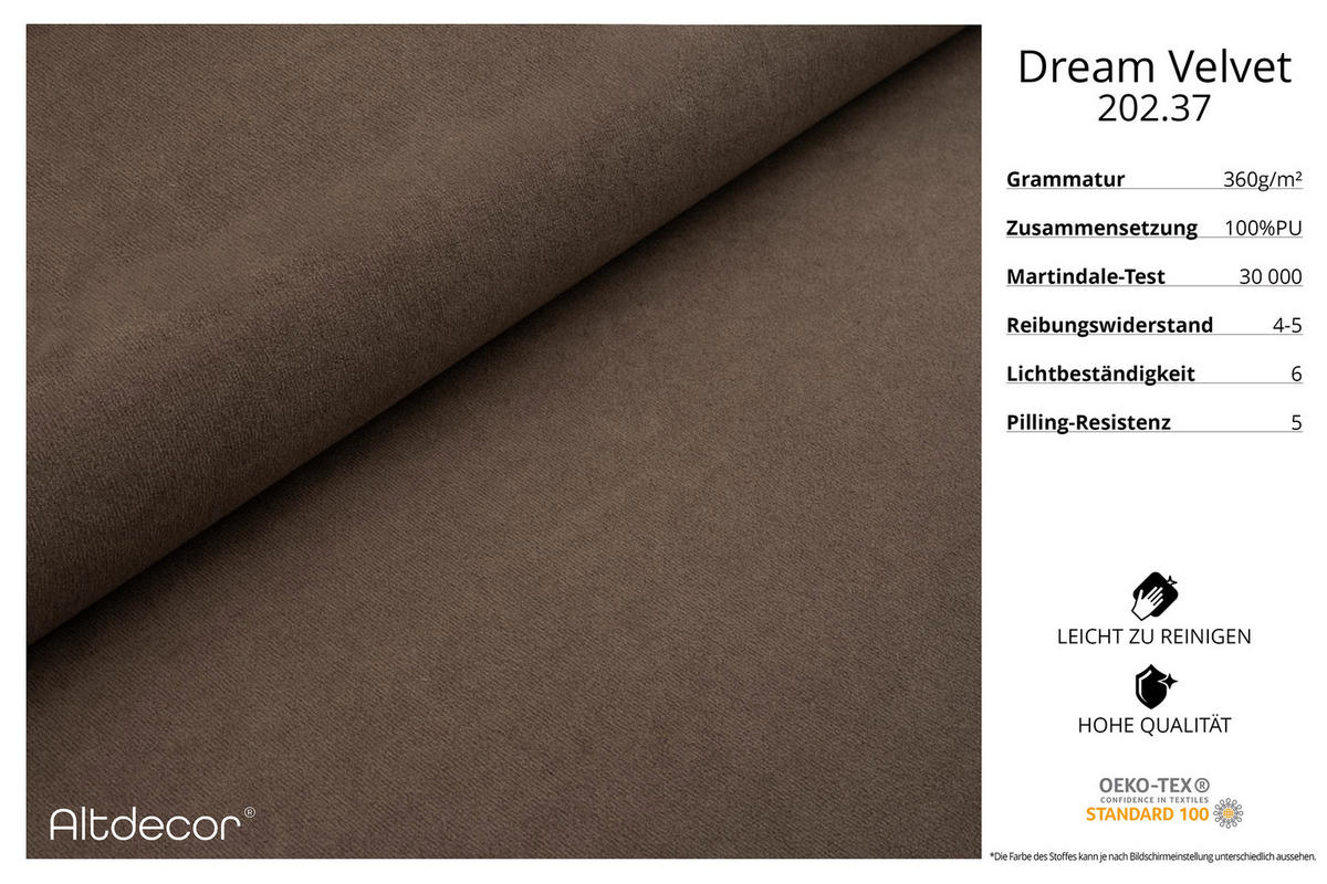 WOHNLANDSCHAFT IREA-U1 - 301x165x80 cm Braun - Braun, Holzwerkstoff/Textil (301/80/165cm) - ALTDECOR