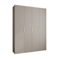 DREHTÜRENSCHRANK 245,5/190/40 4-türig - Kaschmir/Goldfarben, Holz/Metall (190/245.5/40cm) - Abiks Möbel