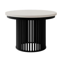 ESSTISCH ausziehbar Komo - Kaschmir/Schwarz, Holz/Holzwerkstoff (100/100/76cm) - MIRJAN24