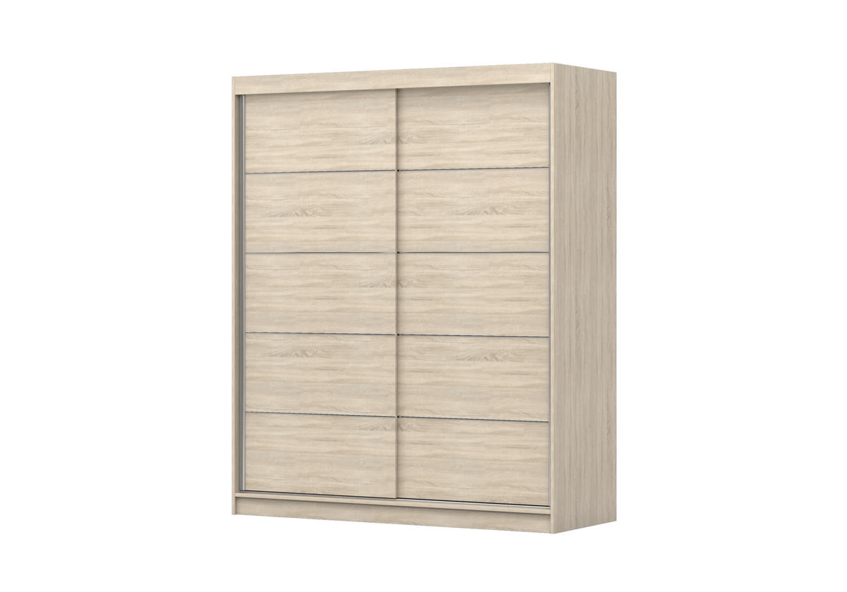 SCHIEBETÜRENSCHRANK - Kleiderschrank EVA 06 - Sonoma - Sonoma Eiche, Holzwerkstoff (160/195/61cm) - Möblo