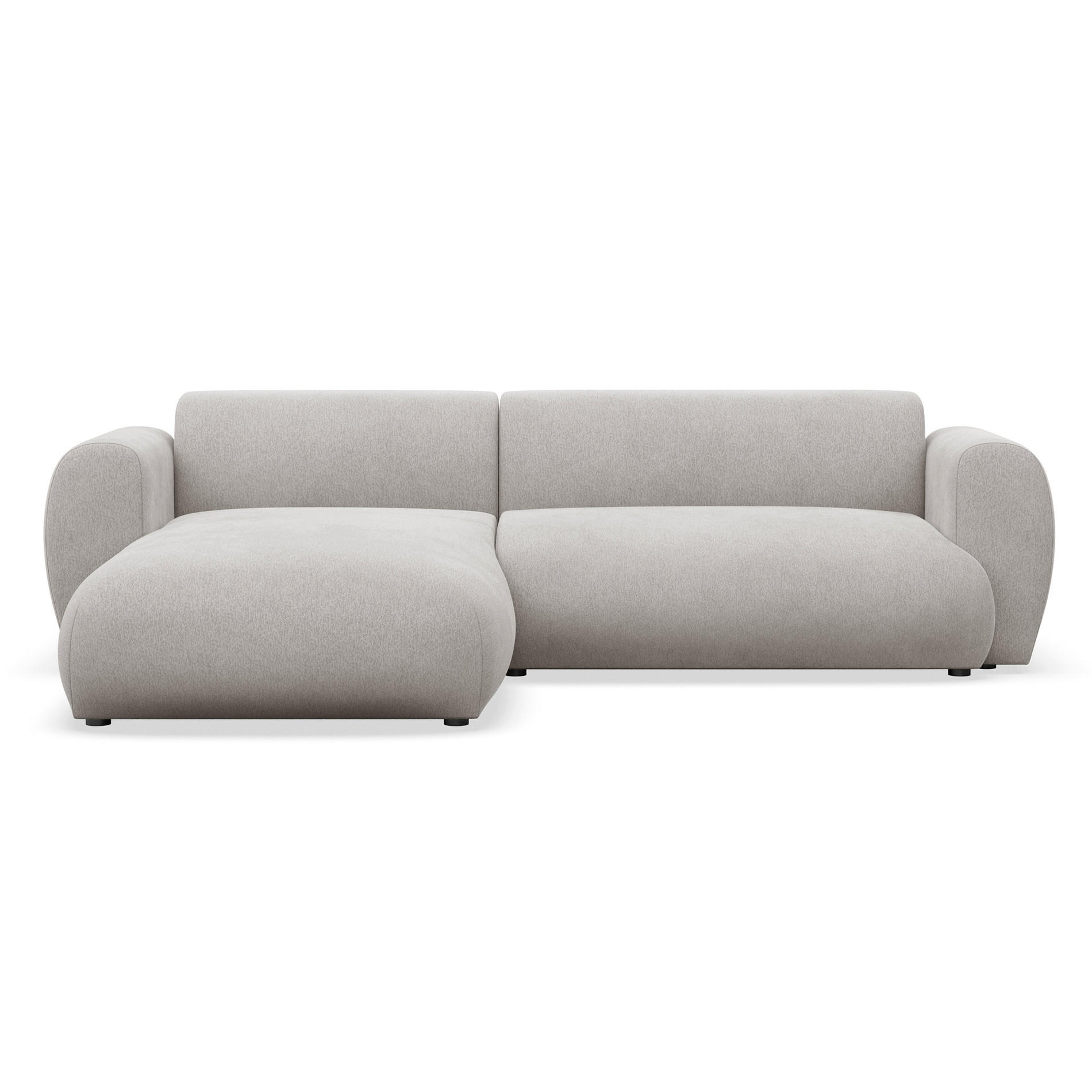 ECKSOFA Emia Hellgrau links - Hellgrau/Schwarz, Kunststoff/Textil (262/156cm) - Selsey
