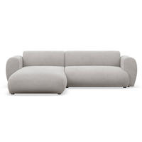 ECKSOFA Emia Hellgrau links - Hellgrau/Schwarz, Kunststoff/Textil (262/156cm) - Selsey