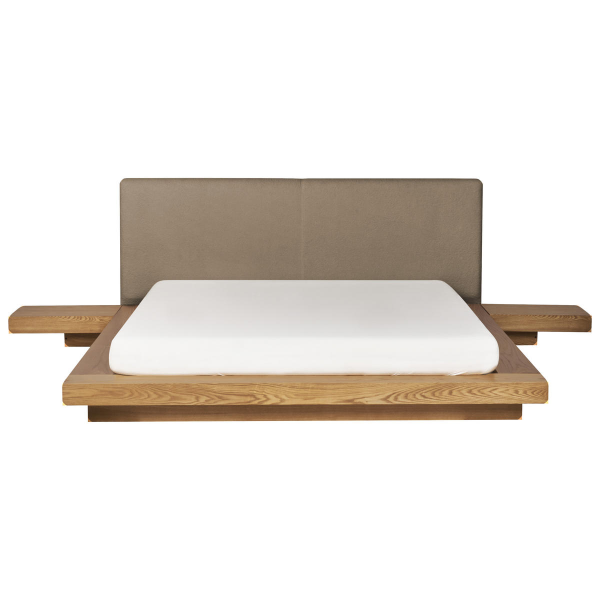 BETT mit Lattenrost 160/200 cm MDF-Platte Hellbraun Zen - Hellbraun, Holz (160/200cm) - Beliani