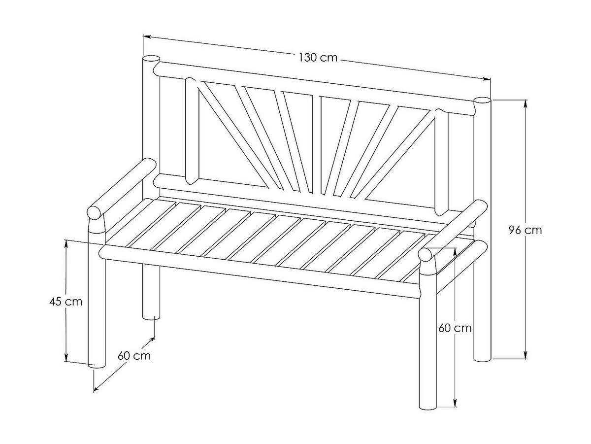 GARTENBANK - 2 Personen - Holz, Platte - Naturfarben Hell - Naturfarben, Holz (130/96/60cm) - Vente-Unique