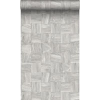 TAPETE quadratische Holzstücke 53 cm x 10.05 m - Grau, Papier (53/1000cm) - Origin Wallcoverings