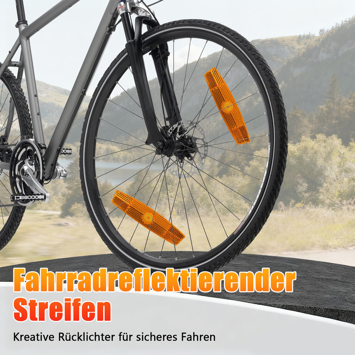 FAHRRADZUBEHÖR Set 5in1, LED-Licht, Gepäckträgertasche & Kettenschloss - Schwarz, Textil (17/39/35cm)
