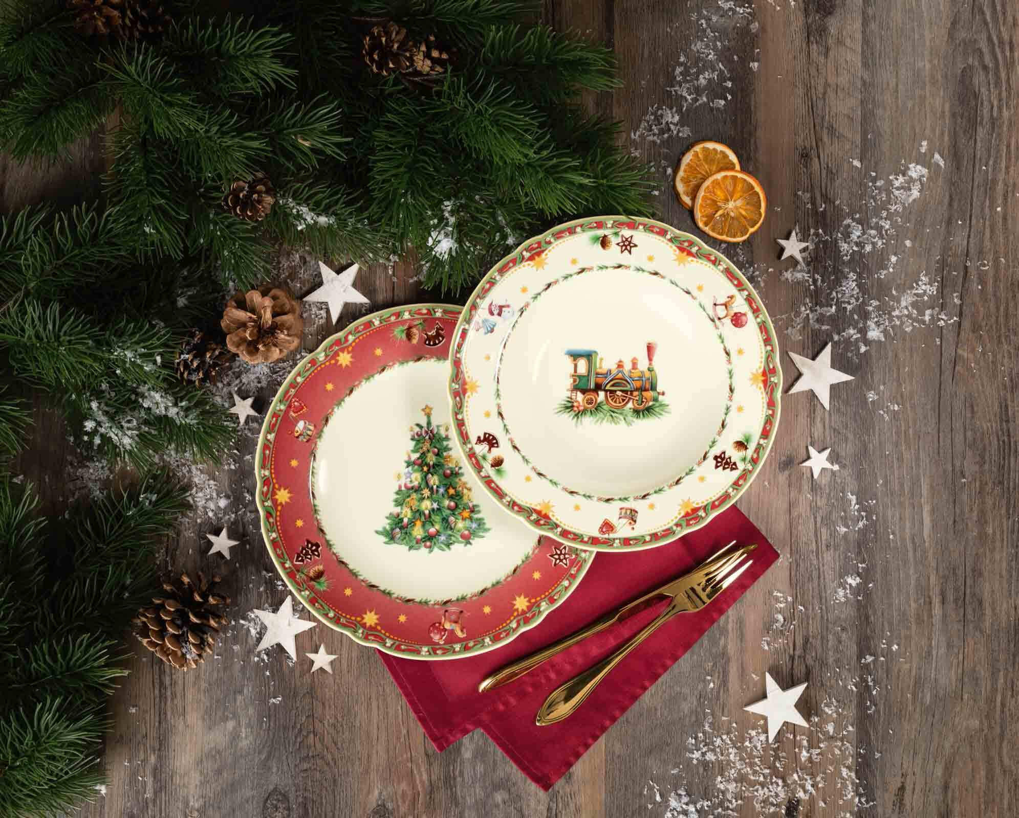 SUPPENTELLER Marieluise Weihnachtsnostalgie creme ø 23 cm 6er Set - Creme, Keramik (23.2cm) - Seltmann Weiden