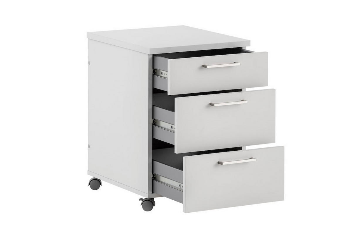 ROLLCONTAINER Hippo 60x40x50 cm 3 Schubladen Lichtgrau - Grau, Holz (40/60/50cm) - PROREGAL