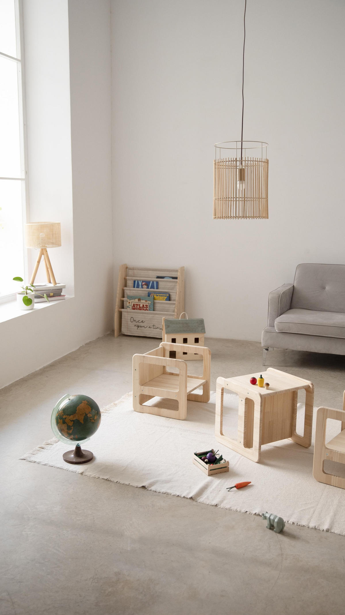 STUHL-SET 3tlg. aus naturfarbenem Kiefernholz MONTESSORI - Beige, Holz (40/40/40cm) - RNT By Really Nice Things