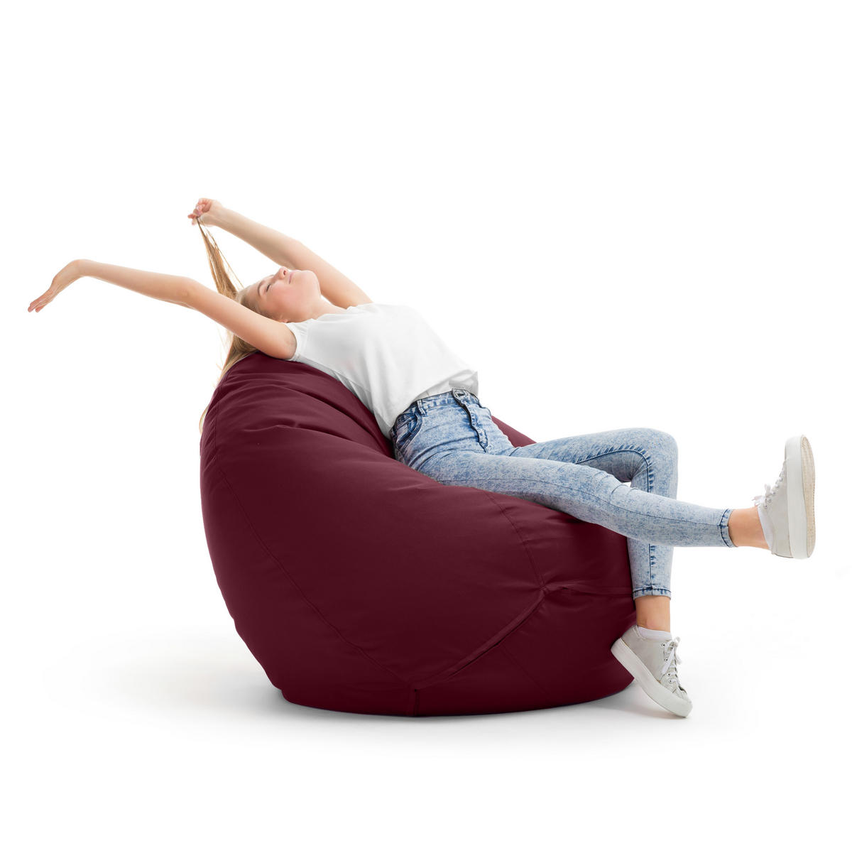 SITZSACK Classico L bordeaux, Indoor- und Outdoor Bean Bag - Bordeaux, Kunststoff/Textil (90/90/90cm) - Bruni