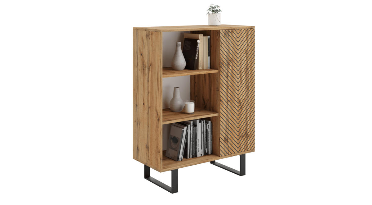 BÜCHERREGAL Fondi - Eiche Bianco, Holzwerkstoff (40/116/90cm) - RAUMHIRSCH FURNITURE