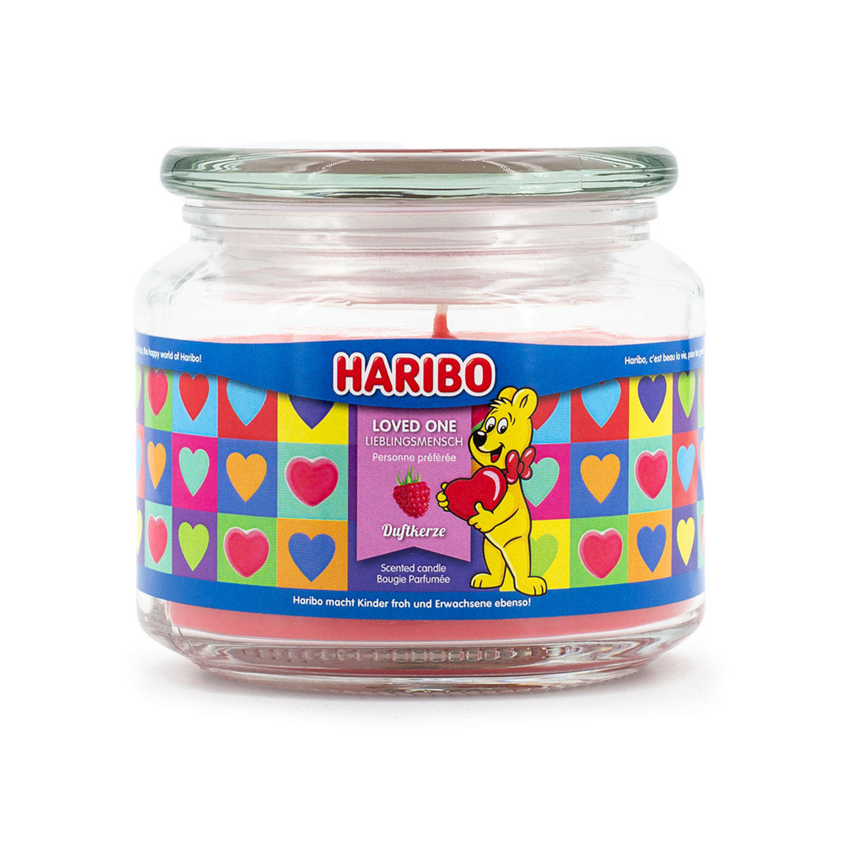 HARIBO™ Duftkerze - Rot, Naturmaterialien/Glas (9.5cm)