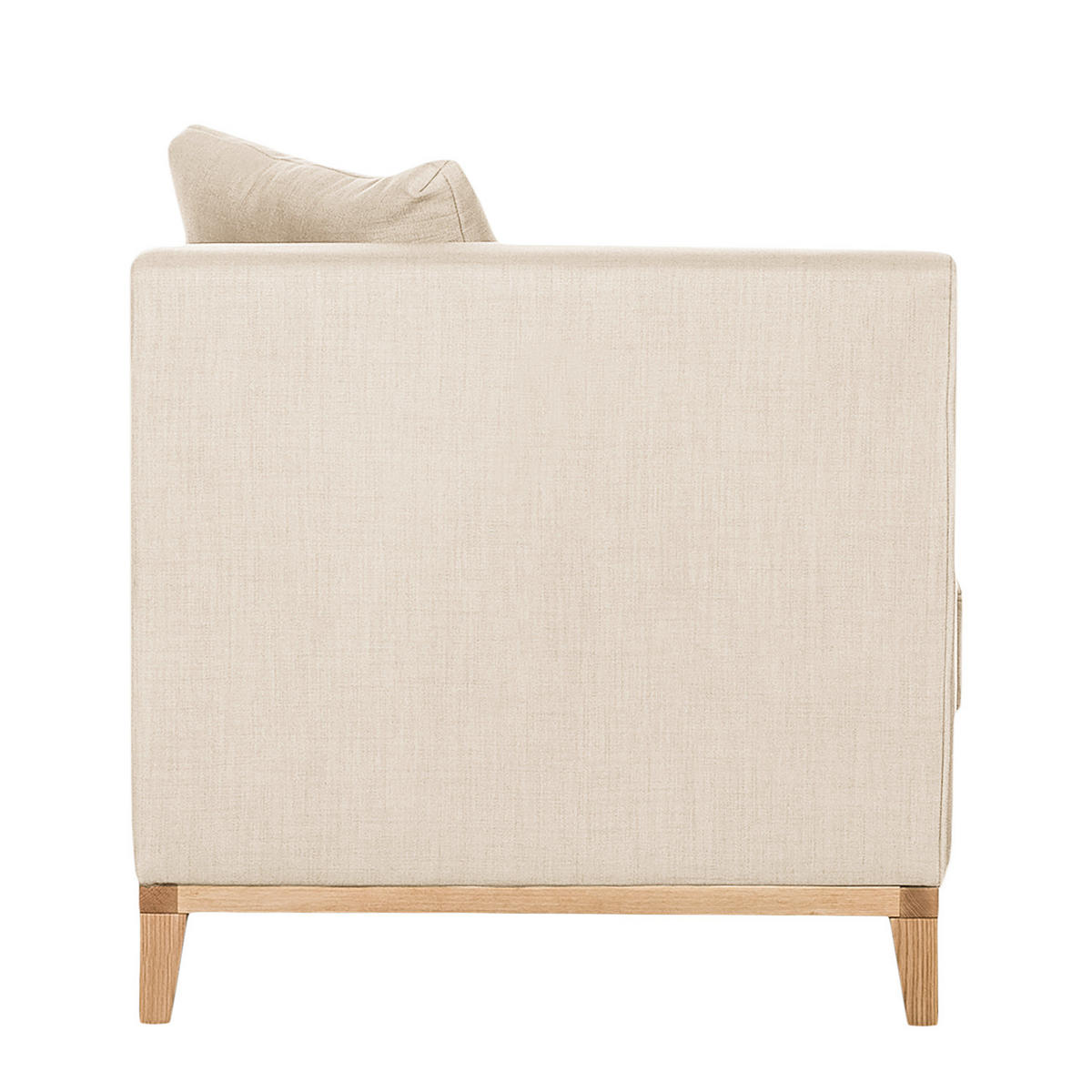 RECAMIERE - Samtstoff - Beige, Eichenholz/Textil (165/77/82cm) - home24