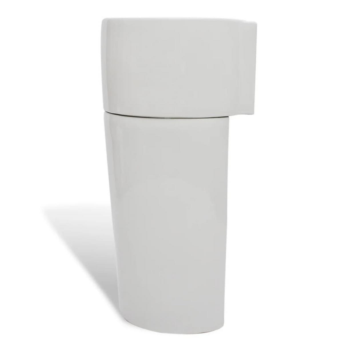 STANDWASCHBECKEN Mit Hahn/Überlaufloch Keramik Weiss Rund - Weiß, Keramik (41.5/86/400cm) - vidaXL