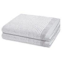 DUSCHTUCH Stripes 2er-Set - Hellgrau, Textil (70/140cm) - Ross