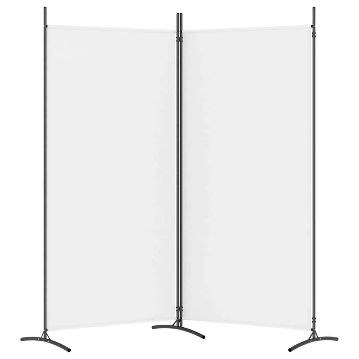 PARAVENT 2-teilig Weiss 175/180 Cm Stoff - Weiß, Textil (175/180/0.1cm) - vidaXL