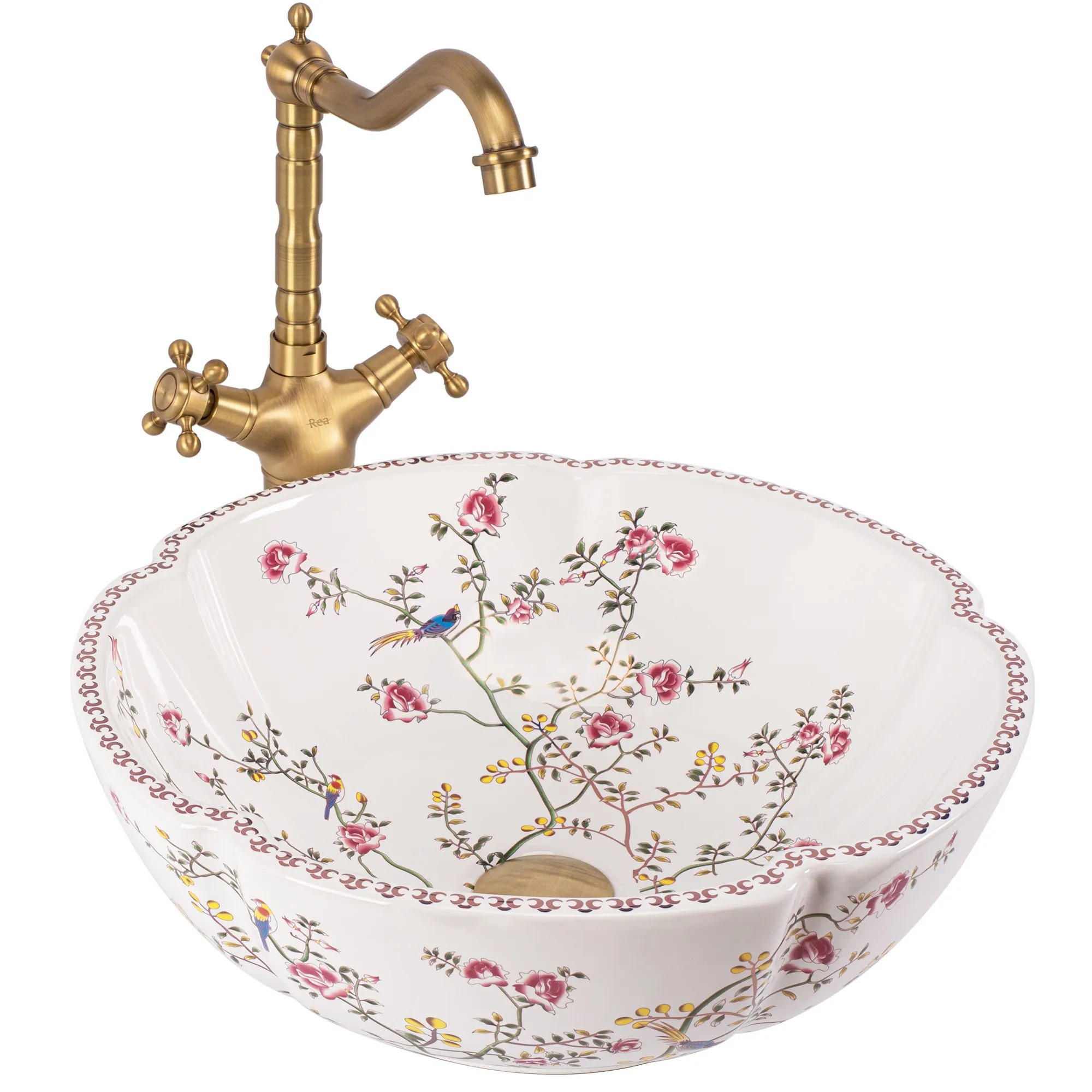 AUFSATZWASCHBECKEN Rea Felicia - Weiß, Keramik (42.5/15/42.5cm) - REA