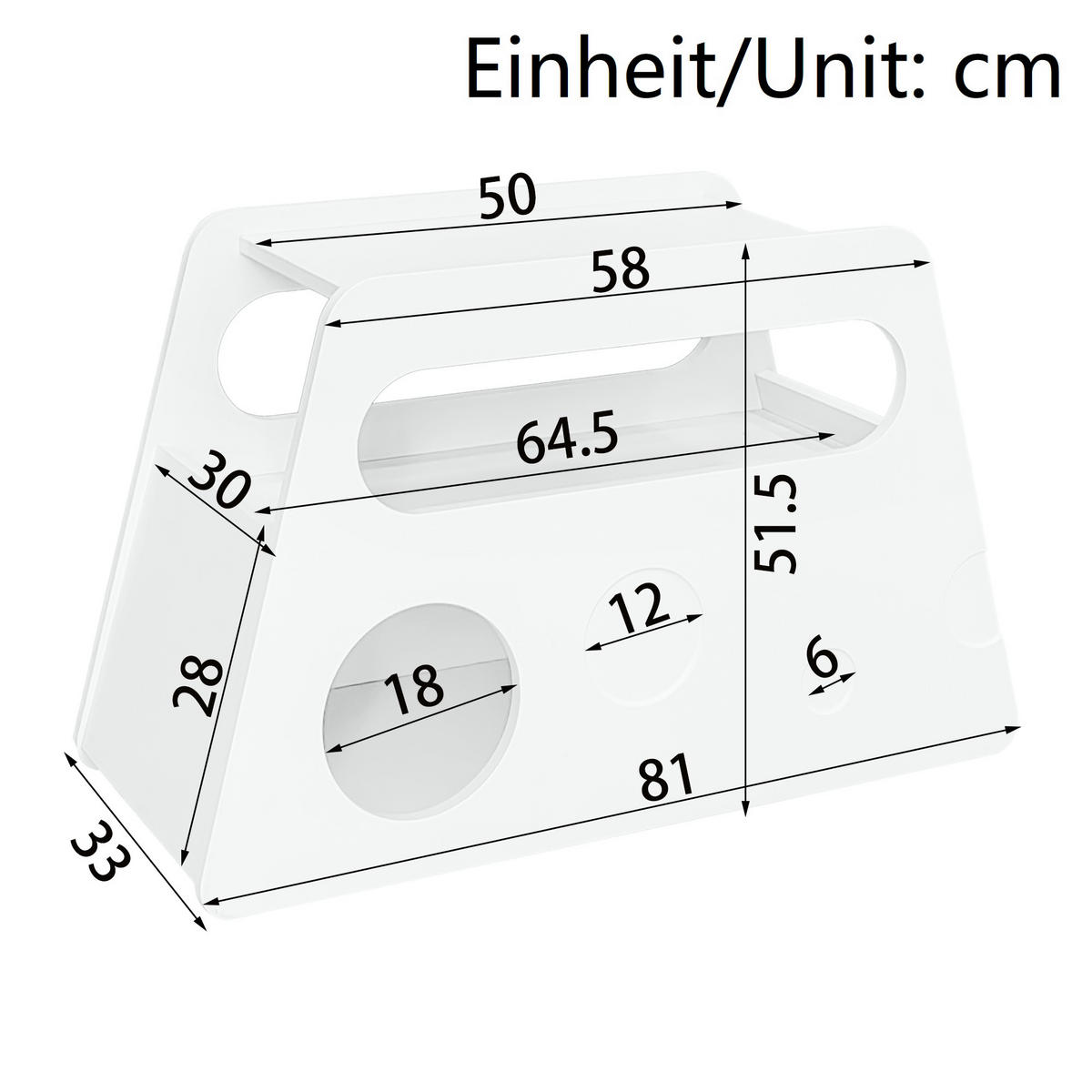 BEISTELLTISCH 81/33/51,5 cm Weiß aus MDF und Spanplatte mit Rollen - Weiß, Holzwerkstoff (81/33/51.5cm) - OKWISH