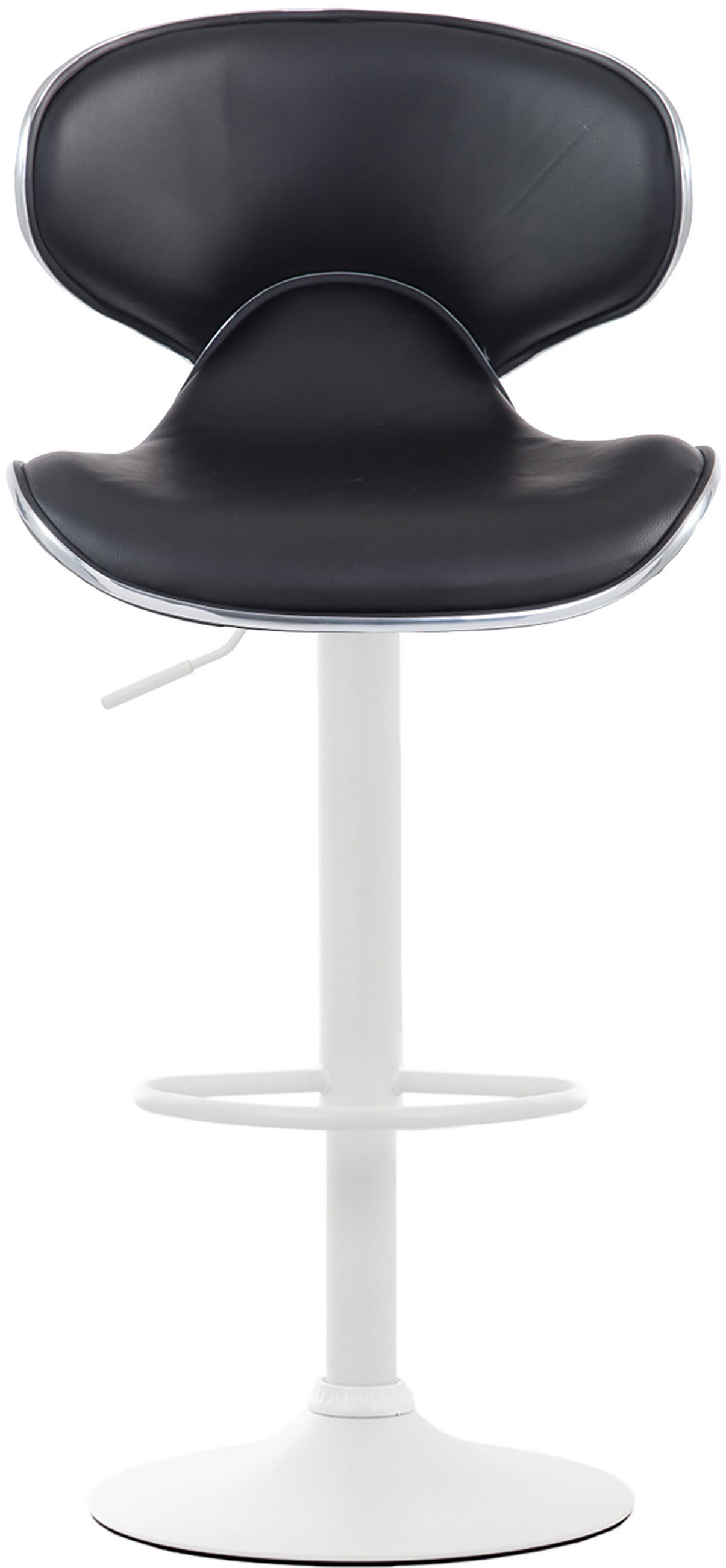 BARHOCKER 2er Set Las-Mallorcas Kunstleder weiß schwarz - Schwarz/Weiß, Kunststoff/Metall (46/108/49cm) - TPFLiving