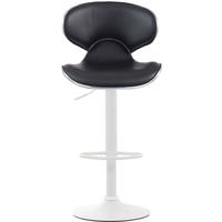 BARHOCKER 2er Set Las-Mallorcas Kunstleder weiß schwarz - Schwarz/Weiß, Kunststoff/Metall (46/108/49cm) - TPFLiving