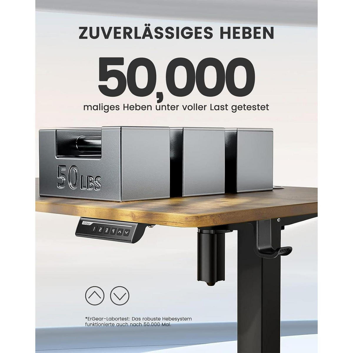SCHREIBTISCH Höhenverstellbar 100 x 60 cm Vintage Holzoptik - Braun, Holzwerkstoff (100/60/72cm)