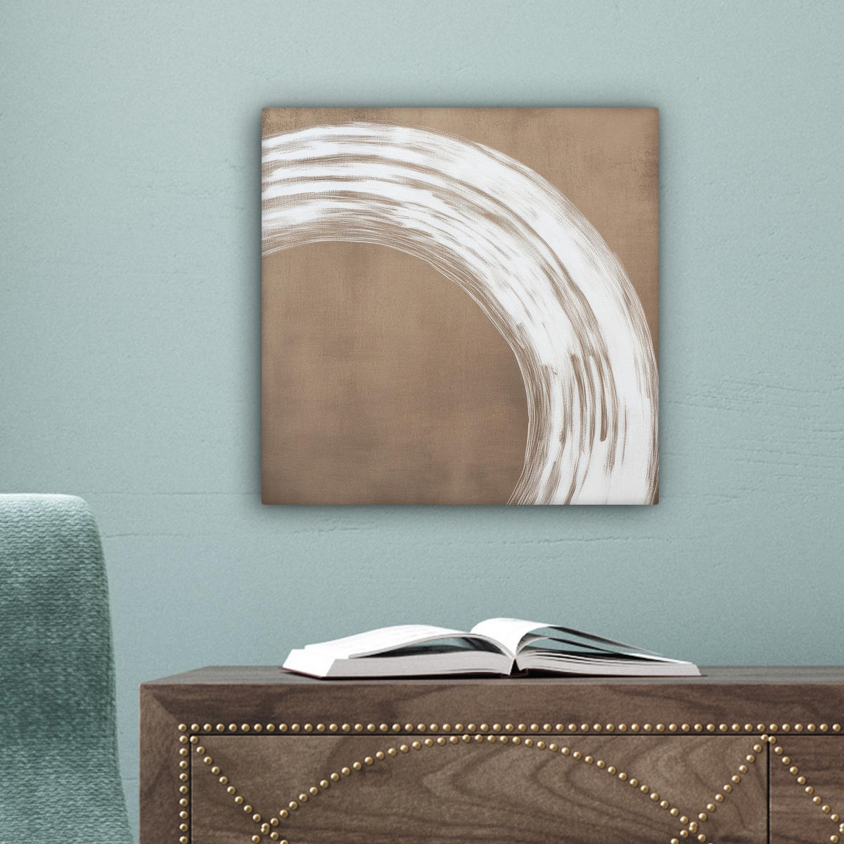 LEINWANDBILD Farbe - Braun - Japandi Deko Wohnzimmer 20x20 cm - Kupferfarben, Textil (20/20cm) - MuchoWow