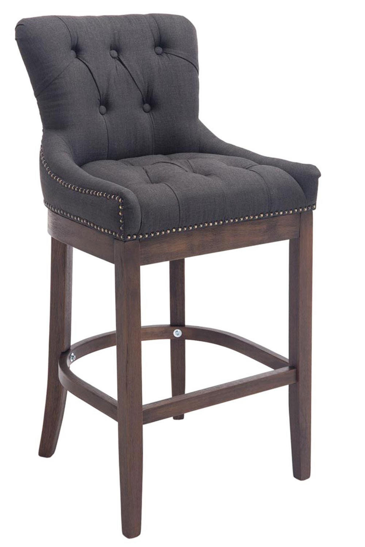 BARHOCKER 2er Set Stoff Dunkelgrau - Dunkelgrau, Holz/Textil (55/109/57cm) - CLP