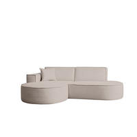 ECKSOFA Modena Studio Stoff Artico, Nata Links - Creme, Holz/Textil (165/236cm) - Kaiser Möbel