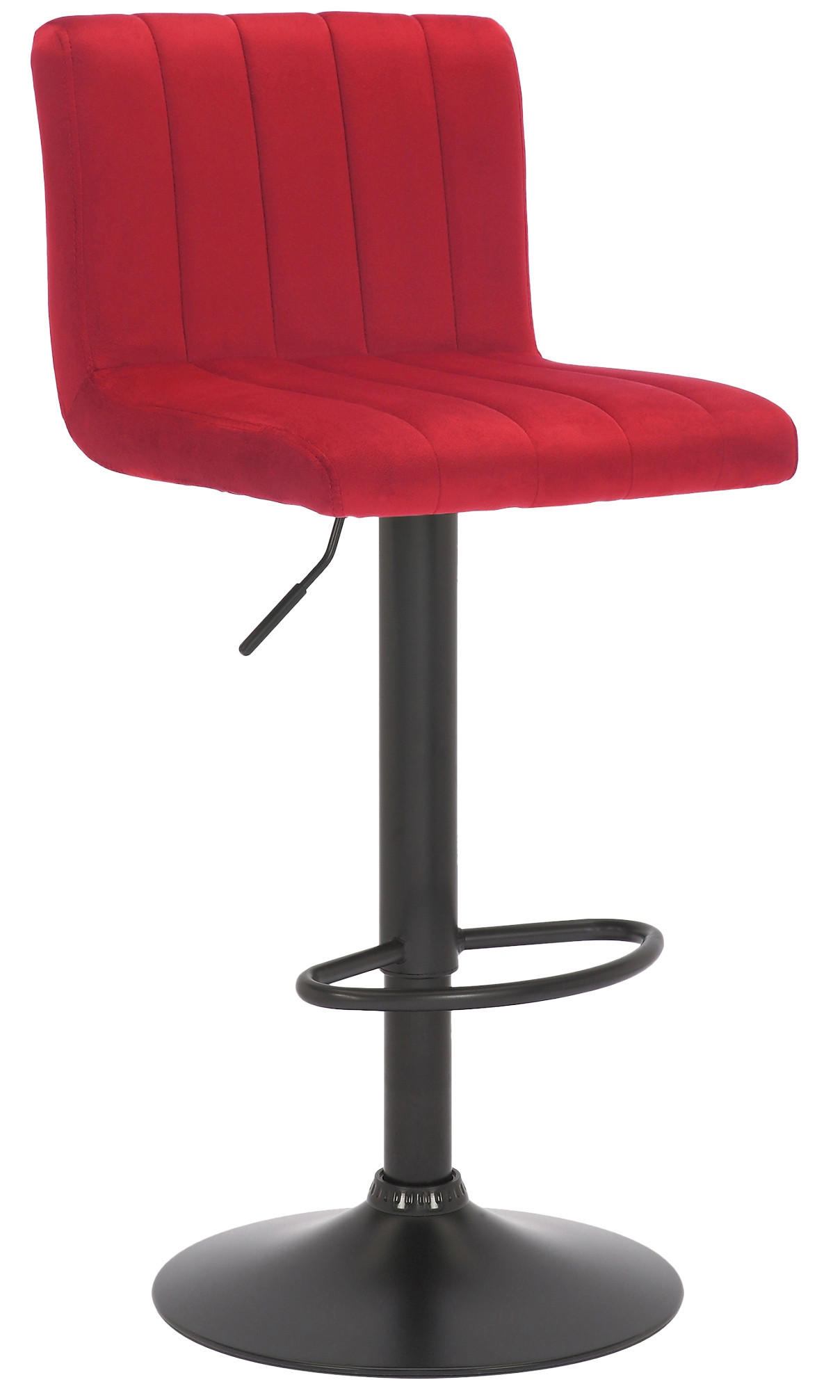 BARHOCKER Samt rot - Rot/Schwarz, Textil/Metall (41/87/49cm) - CLP